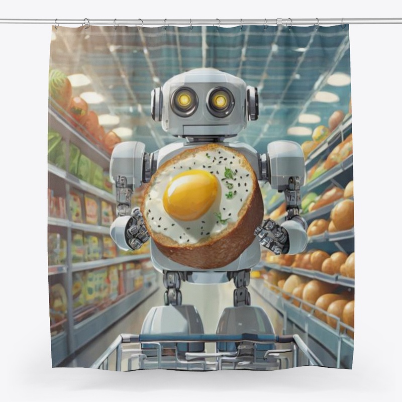 A robot with a scotch egg