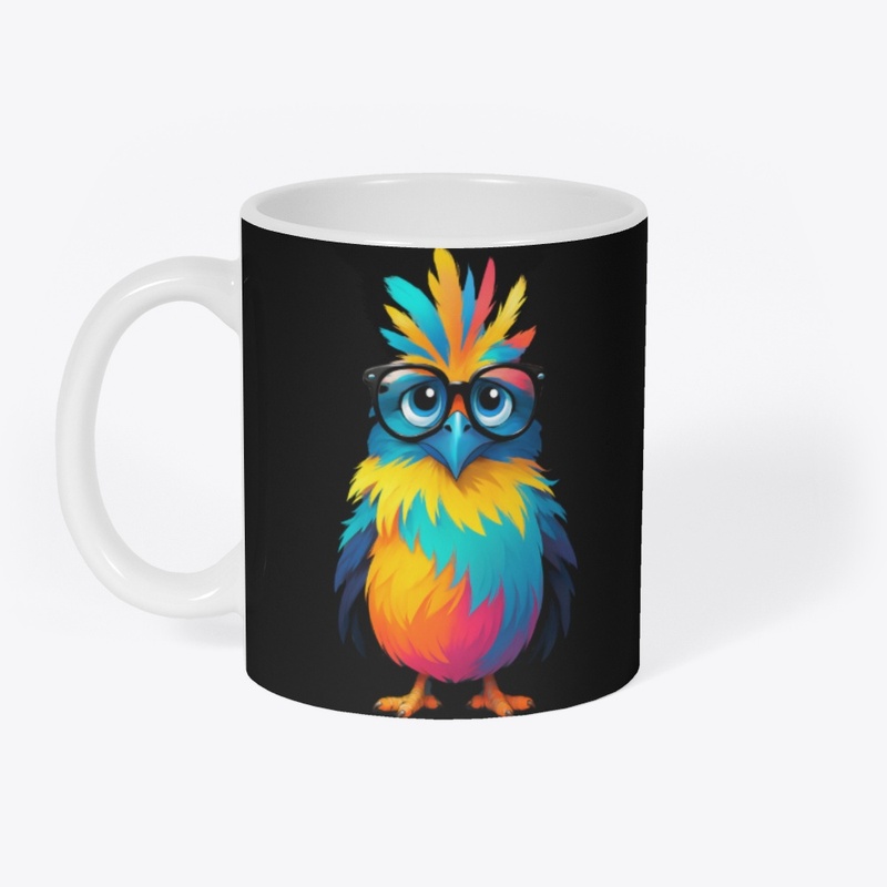 Color Splash Owl Bird with Glasses