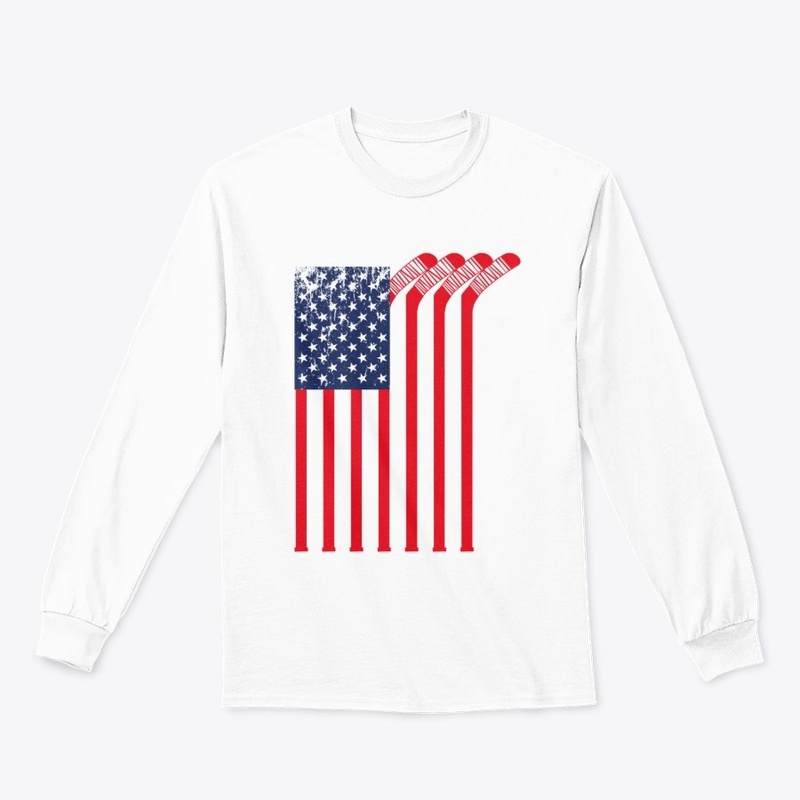 Hockey Stick American Flag USA Gifts