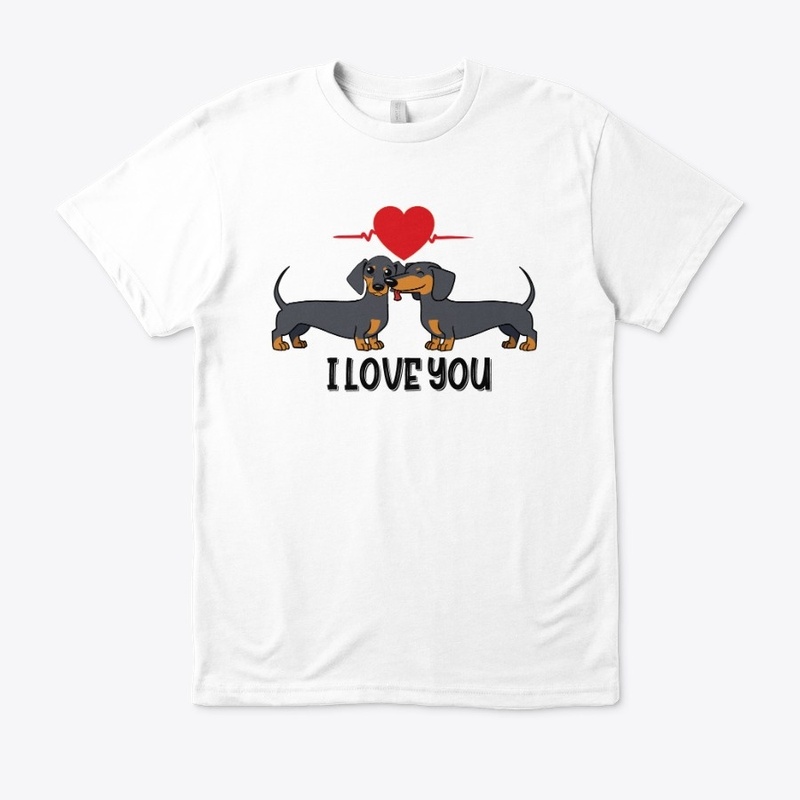 I Love You Cute Dachshund Couple