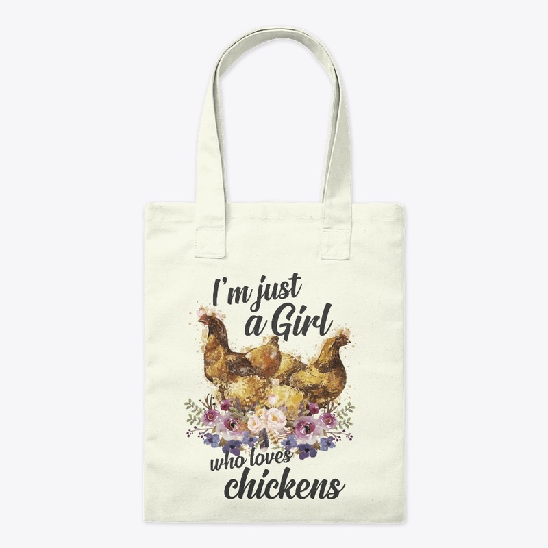 Girl Loves Chickens Watercolor Style
