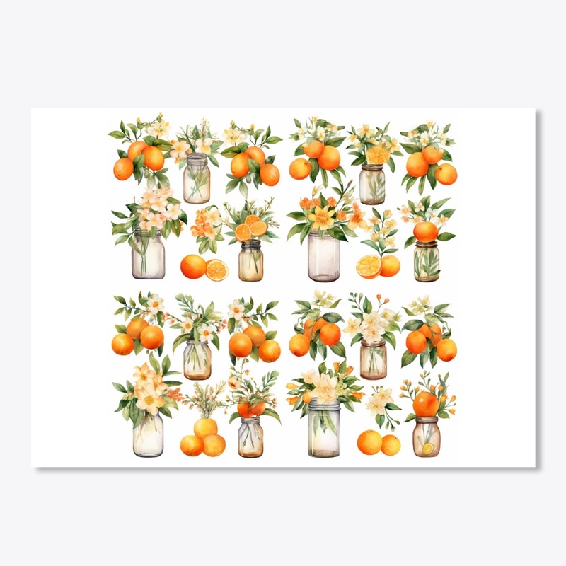 Watercolor Oranges Clipart