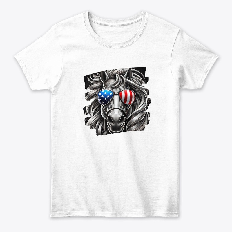 Lion Art with American Flag Sunglasses