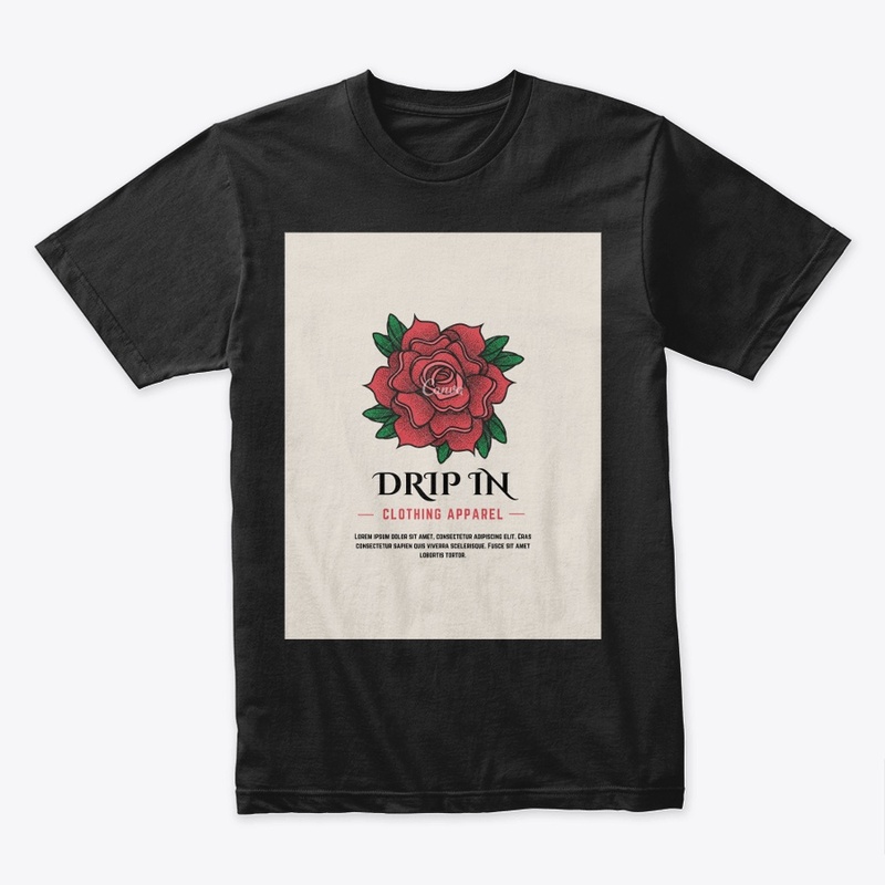 Rose petal drip in clothing apparel 