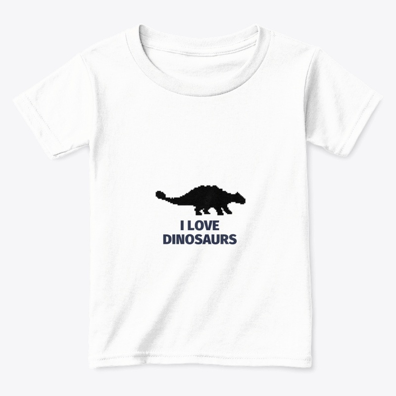 Pixel Art Dinosaur 9 White