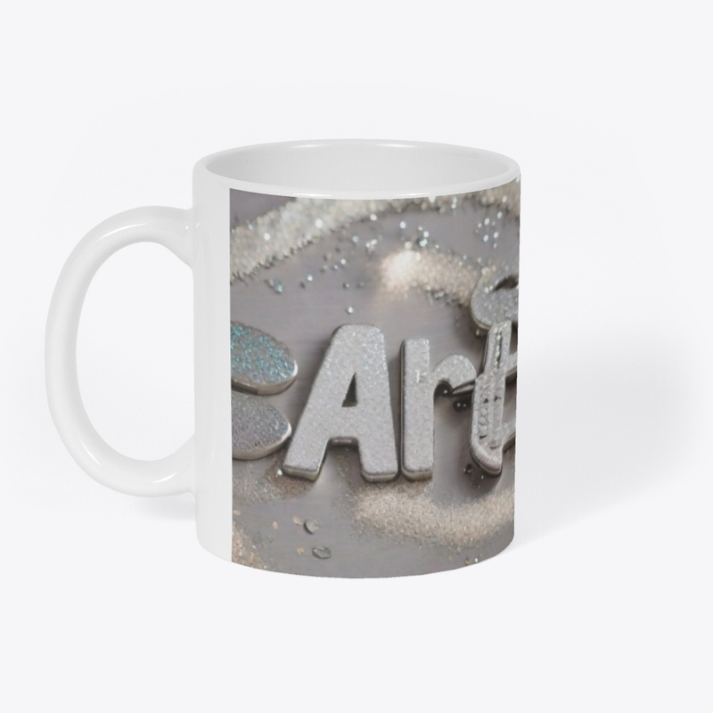 Silver glitter art 
