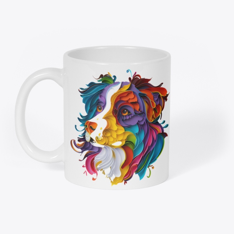 Dog colourful art t-shirt 