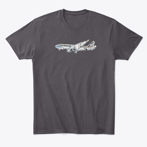 Flight 370 Heathered Charcoal  áo T-Shirt Front