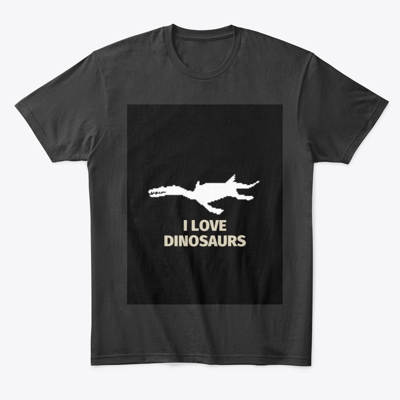 Pixel Art Dinosaur 12 Black
