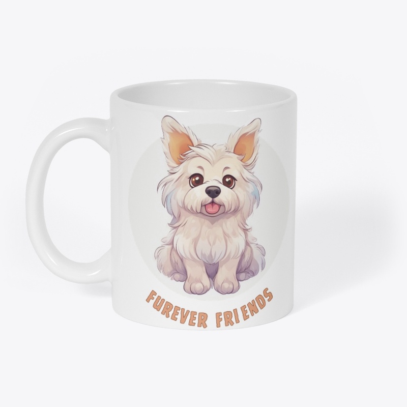 Furry Dog with Brown Eyes and Tongue Out