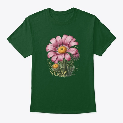 Pink Blooming Flower  Deep Forest T-Shirt Front