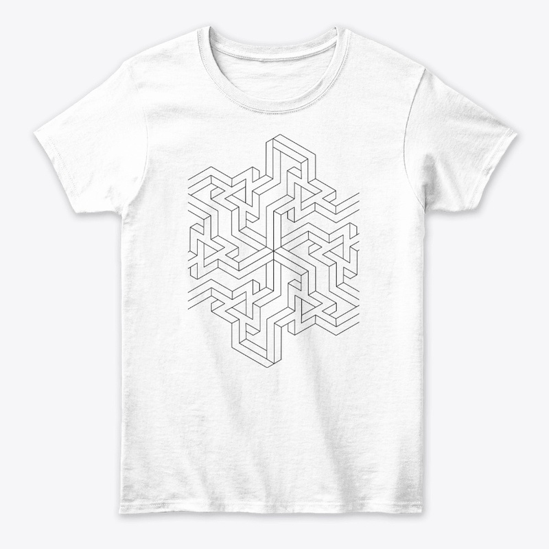 "Geometric Illusion Maze Design"