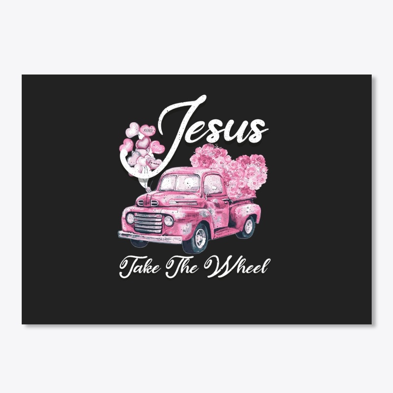 Leopard Floral Pink Car Jesus Take
