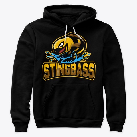 Stingbass Logo Designs Black T-Shirt Front