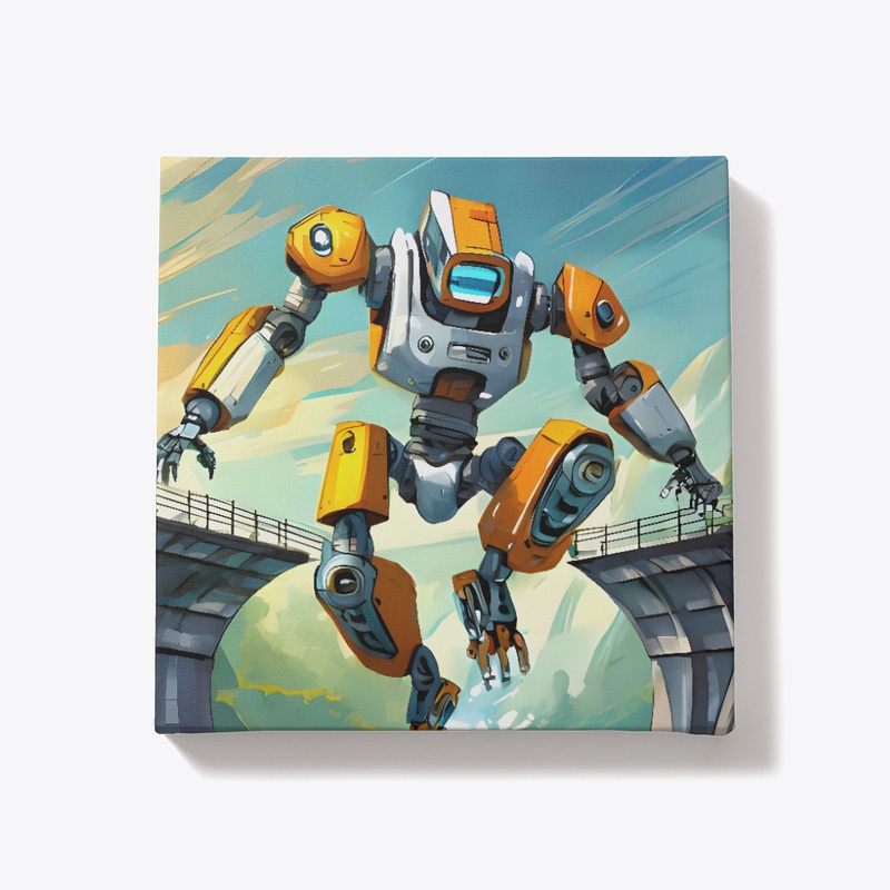 Robot leaping through a dam