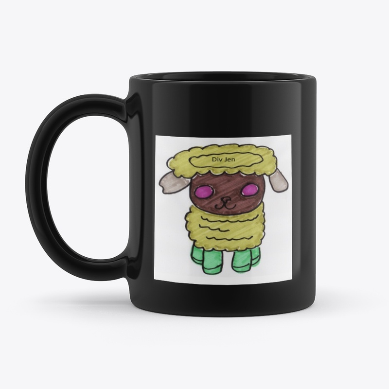Div Jen Black Mug