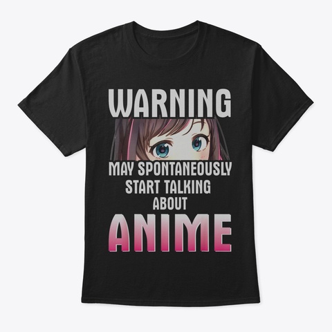 Warning May Spontaneously Start Talking  Black T-Shirt Front