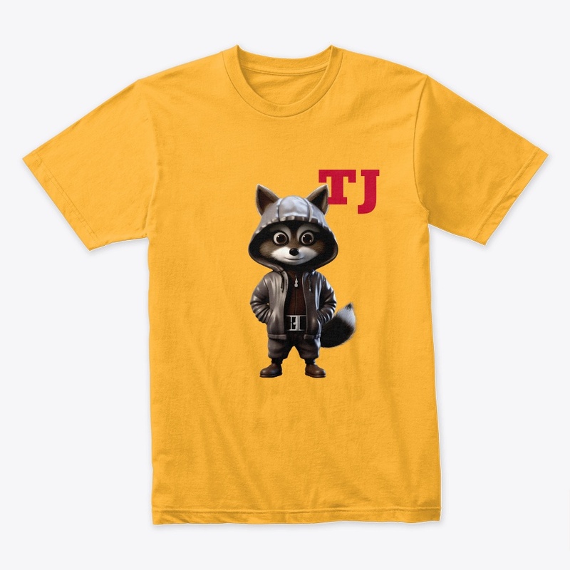 TJ leather hoodie racoon