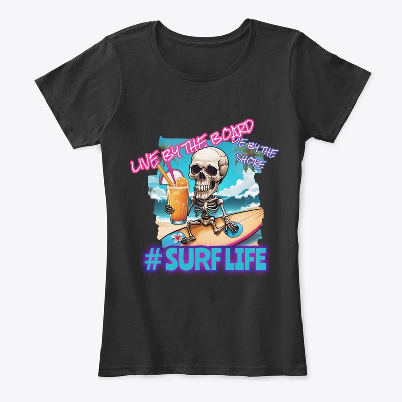 Surf life funny Beach neon Graphic Print