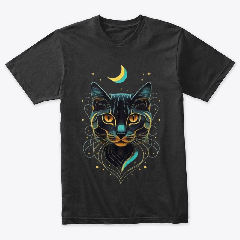 Cat Face with  moonlight lighting