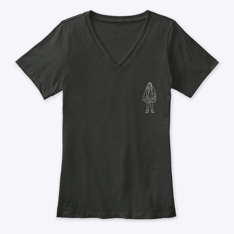 Small Icon Ghostie White on Black