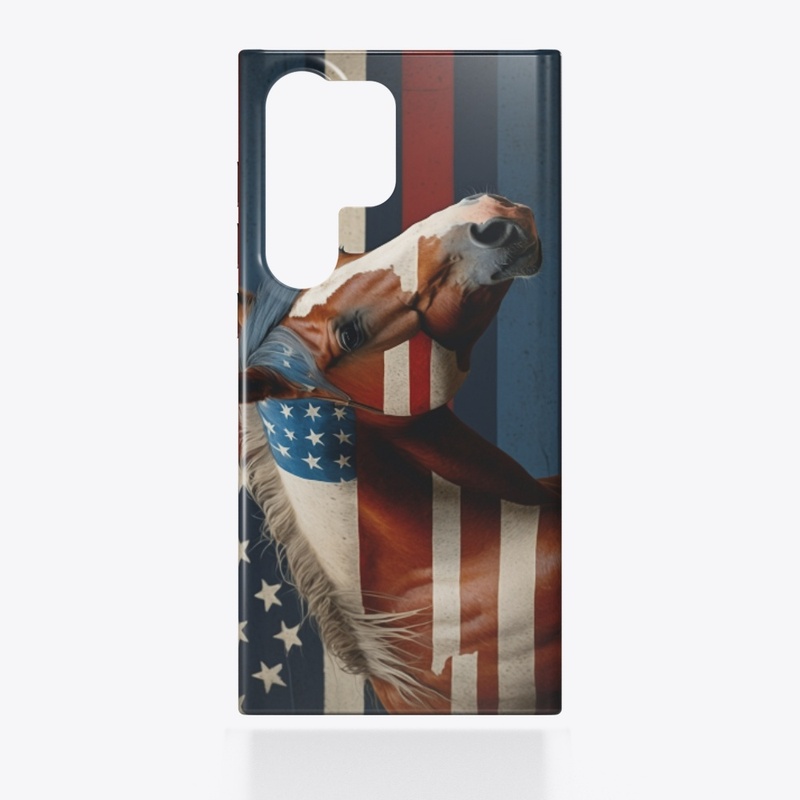 Abstract American Flag Horse