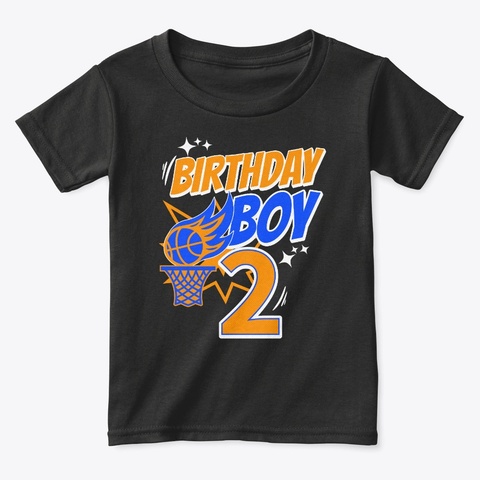 2nd Birthday Boy Basketball Themed Party Black Camiseta Front