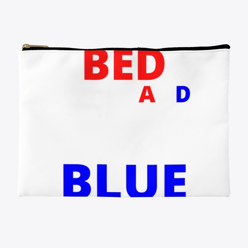 Bed white and blue funny independence na
