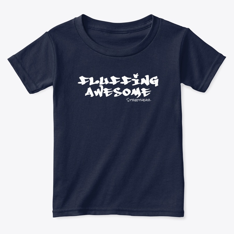Fluffing Awesome kids white logo