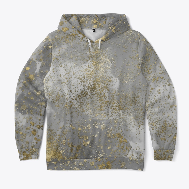 Gray and Gold Paint Splatter 