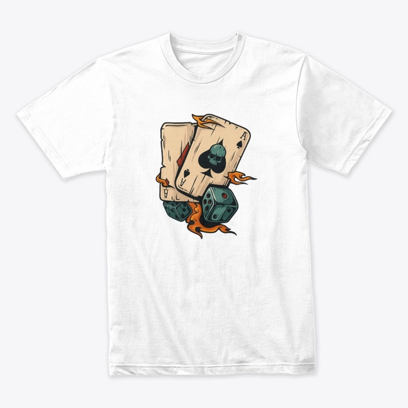 Flaming Ace & Dice Skull Design