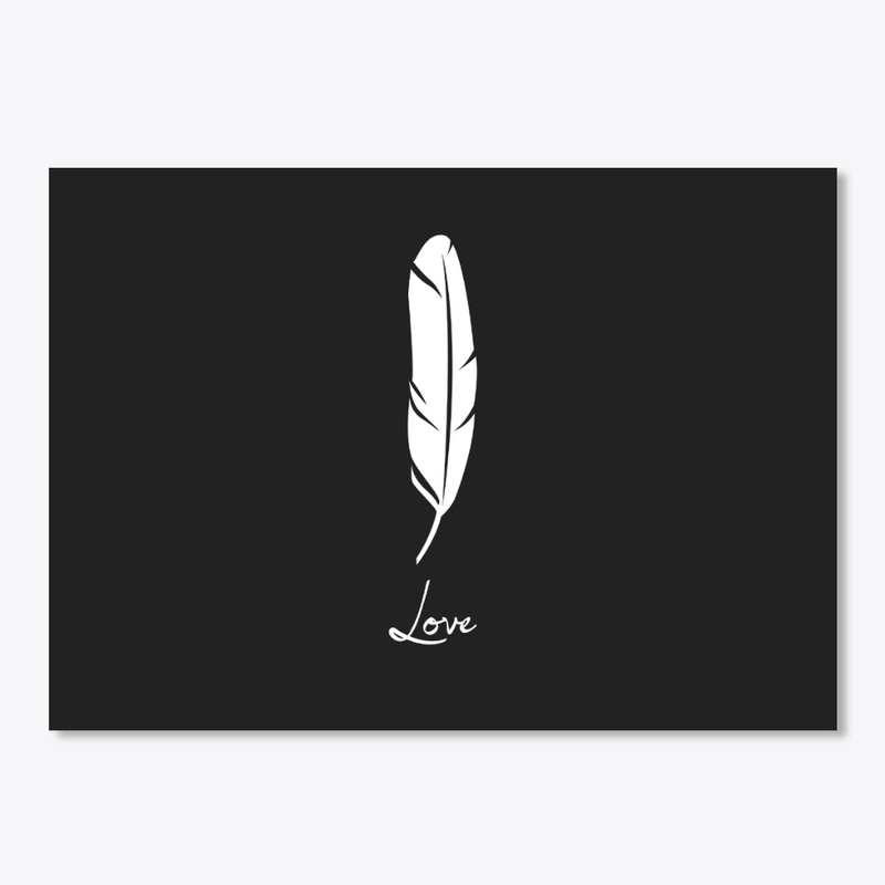 White feather Love design