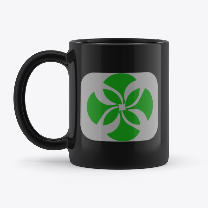 Abstract Green Floral Emblem Geometric