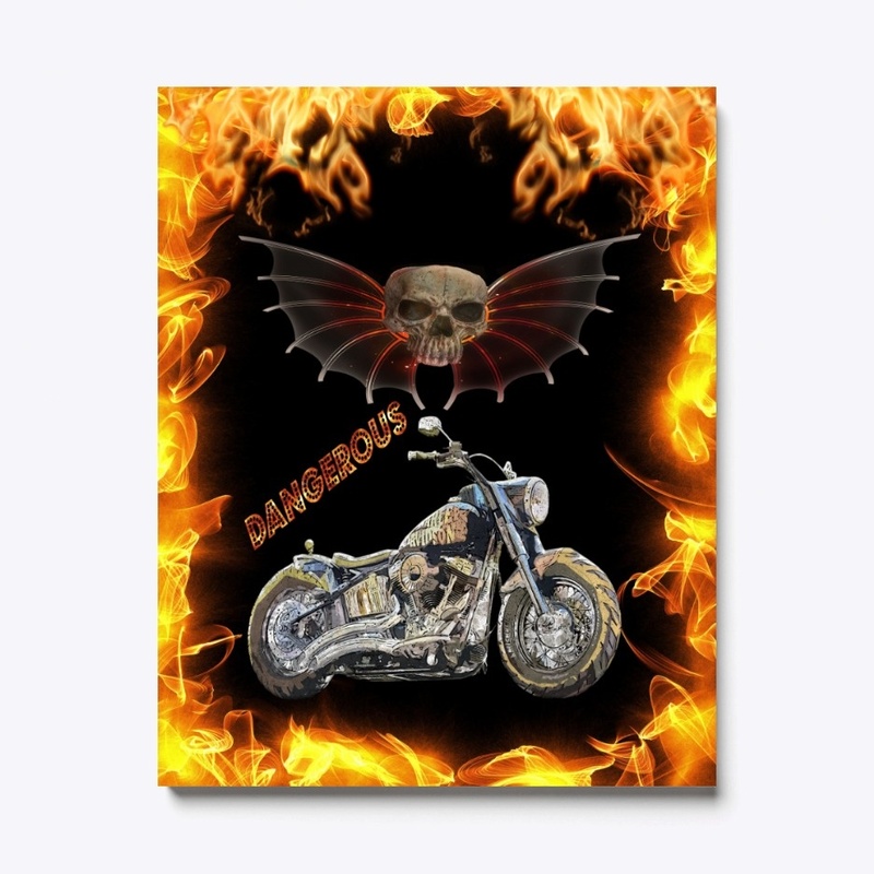 Canvas Print and Poster 18x24 Motorbike.