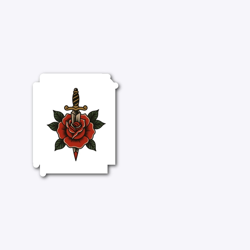 American Traditional Rose & Dagger