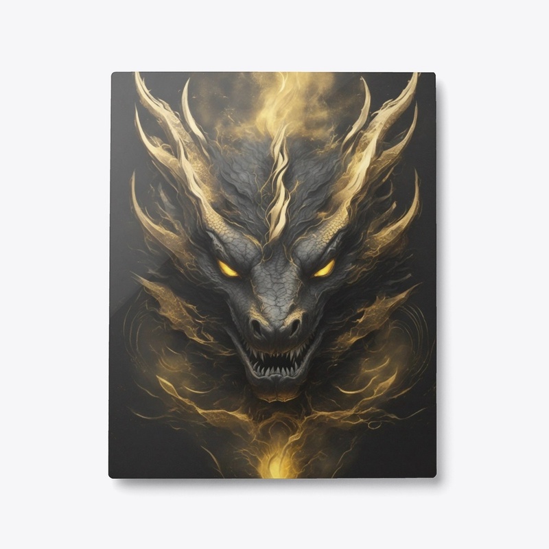 Mythical Dragon Head Glowing Eyes