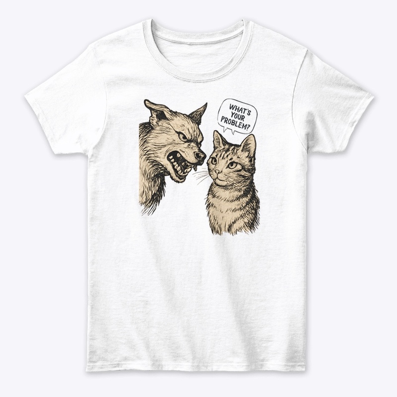 Cat vs Wolf - Funny Design