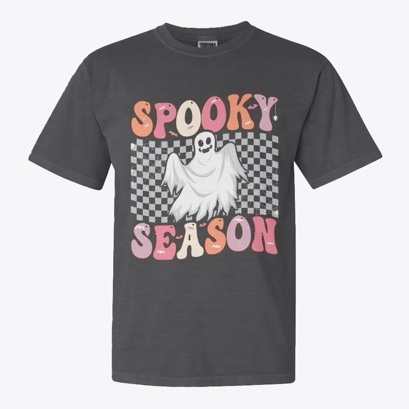 Spooky Season Cute Ghost Bats Tee