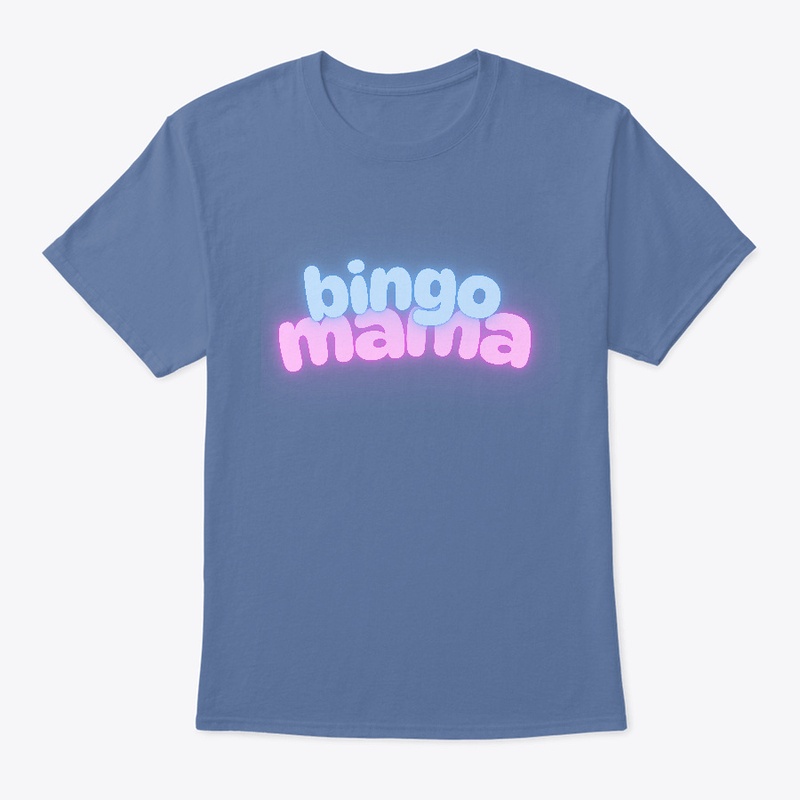 Bingo Mama gamiing blue and pink letters