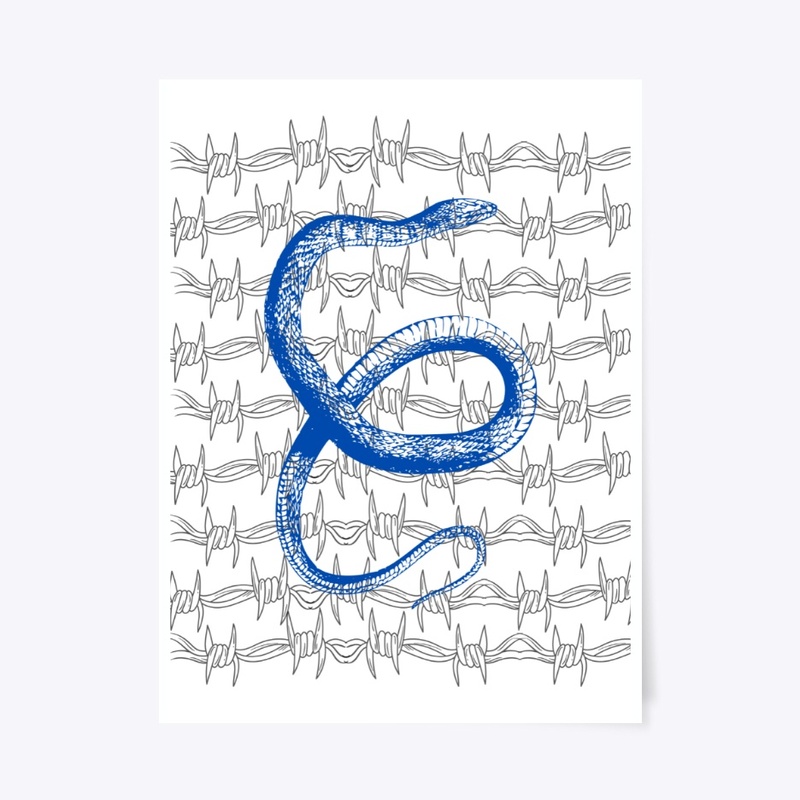 Barbwire Snake (Blue) - PRINTS