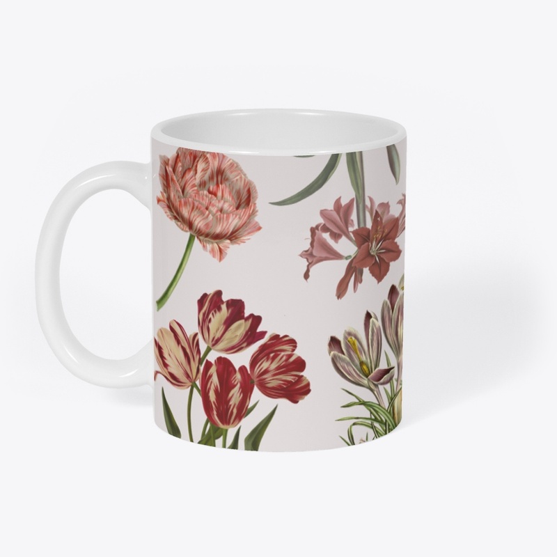 Asthetic flowers printed mug