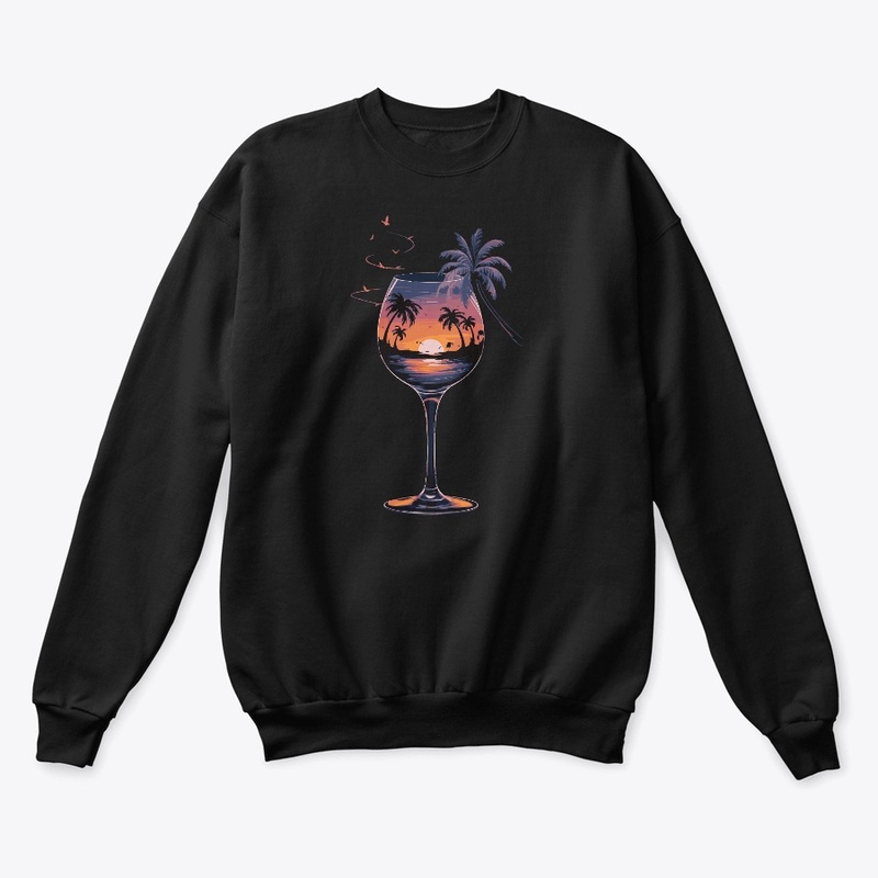 Sea beach in the glass design