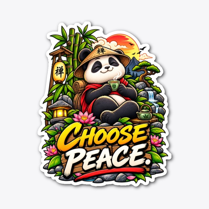 Choose Peace Panda T-Shirt Design 