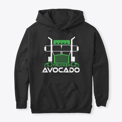Trucker Avocado Merchandise Black T-Shirt Front