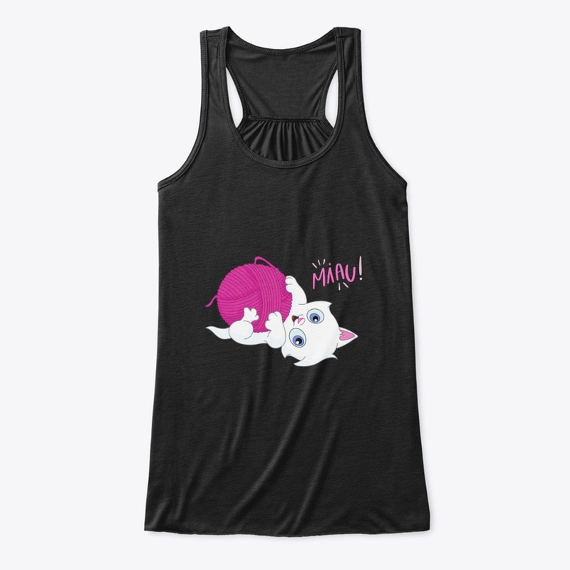 Cat playing with a ball of string.