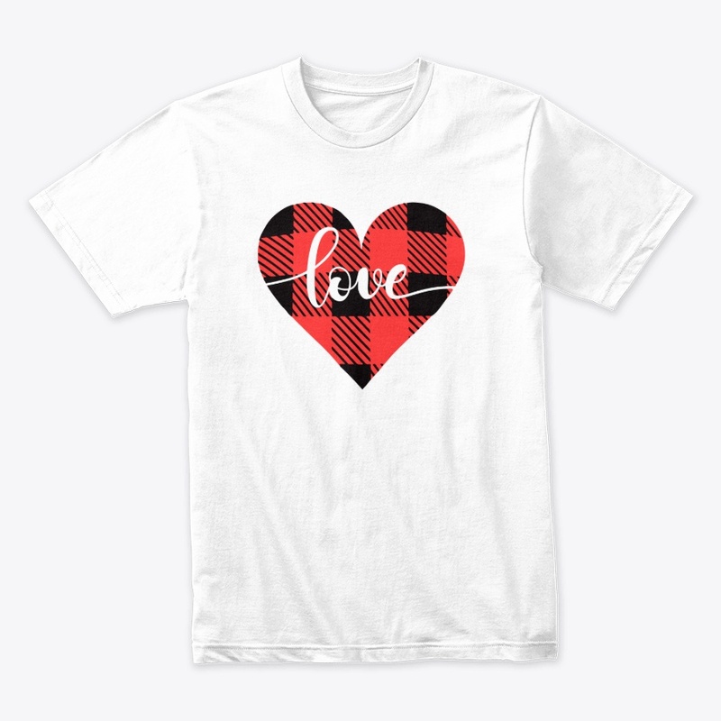 Valentine's Day Buffalo Plaid Heart Tee