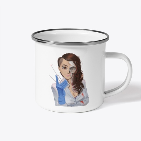 Cold Hands Tin Mug White T-Shirt Back