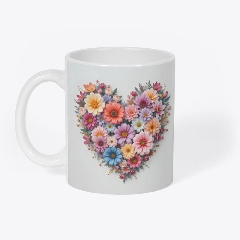 Heart shape decorated with flowers