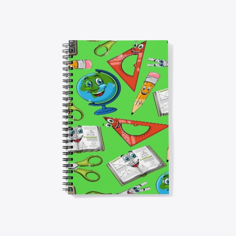 Smiling School Supplies Seamless Pattern