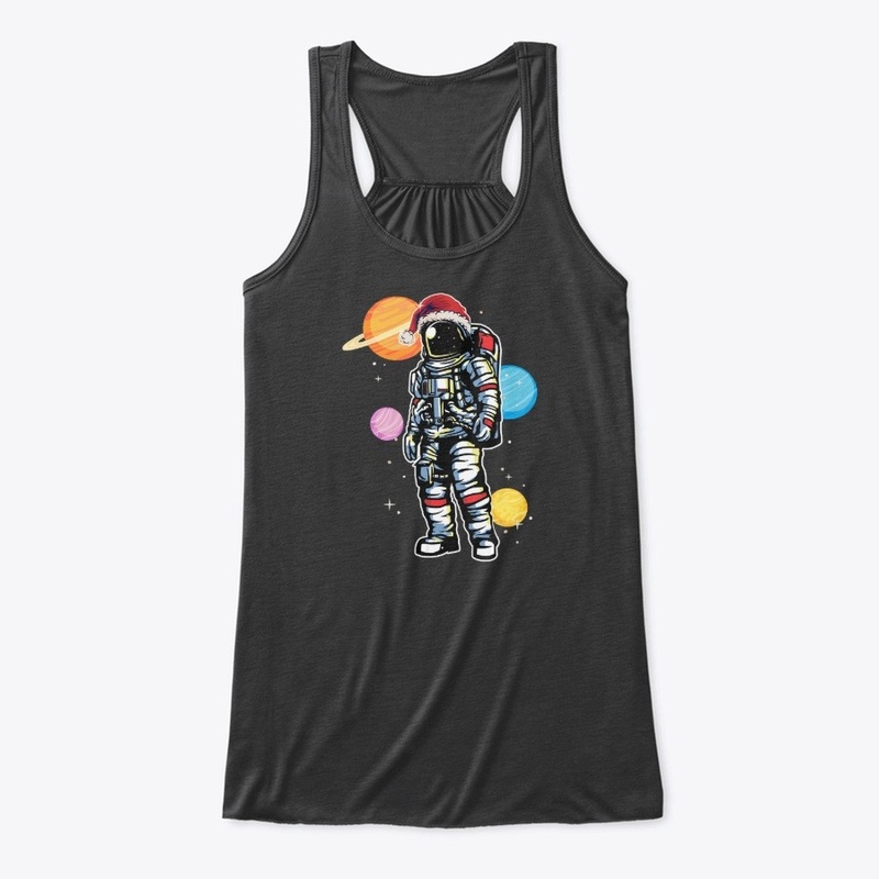 SANTA ASTRONAUT CHRISTMAS TEE SPACE LOVE